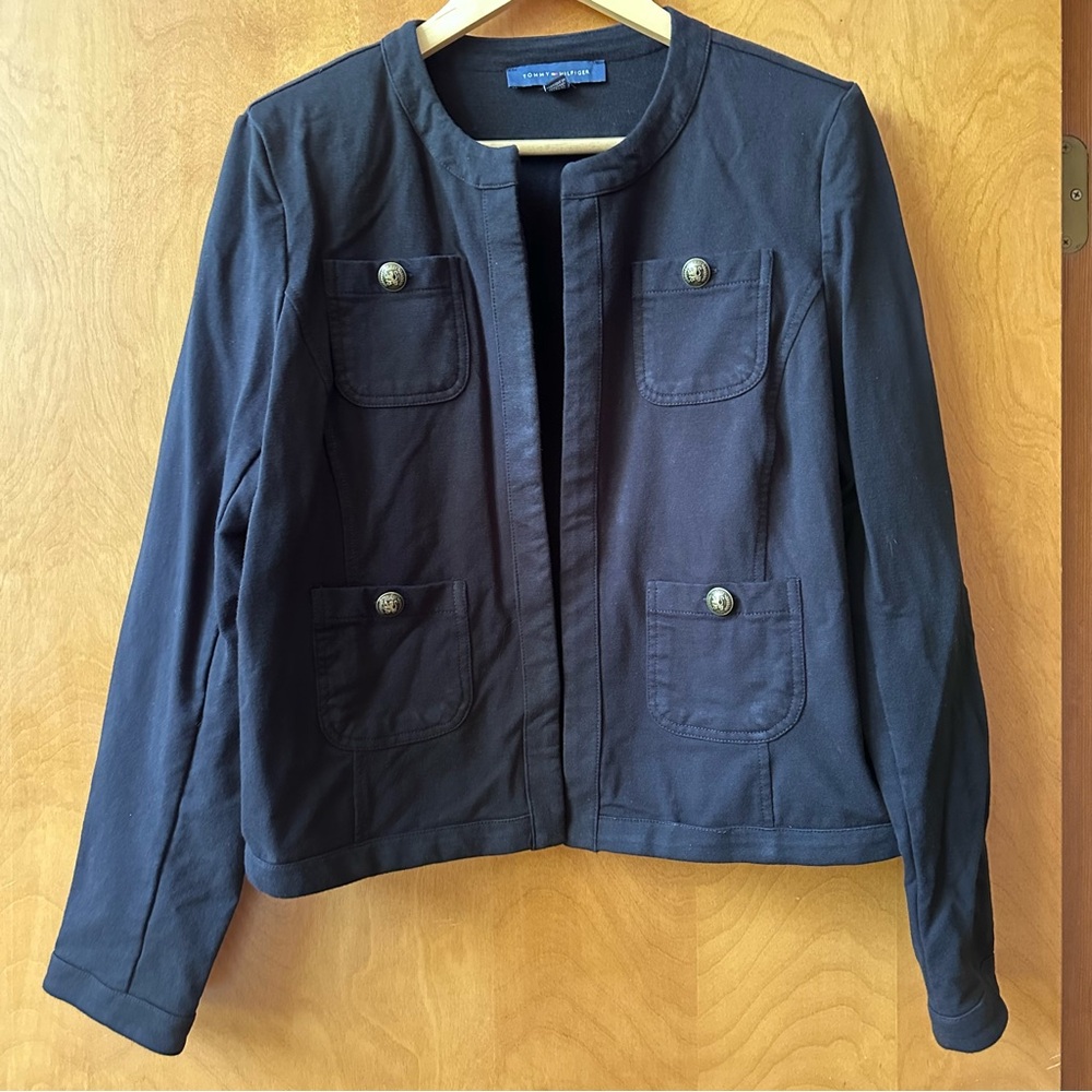 Tommy Hilfiger Black Cotton Blazer